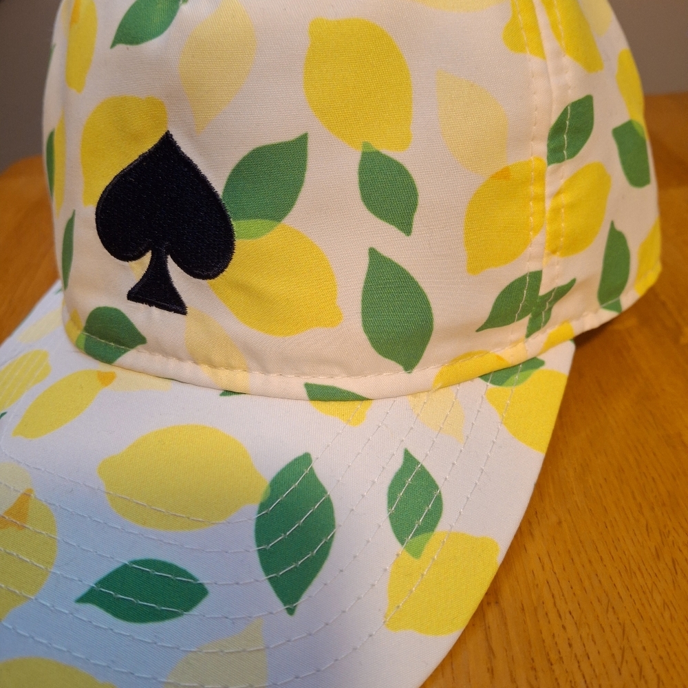 Kate Spade Lemon Printed Slim Bifold Wallet, Cap/ Hat, And Bag Charm Keychain - Picture 8 of 16